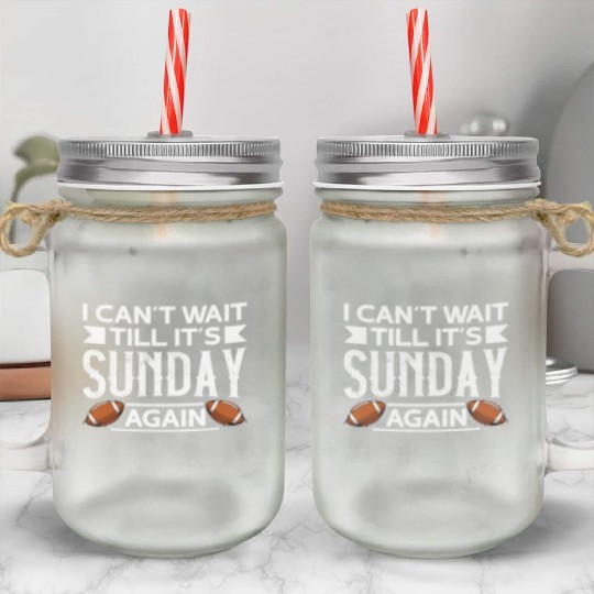 American Football Sunday Football Player Sport Fan Mason Jar Cups