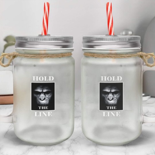 APE Monkey Face "Hold the Line" Mason Jar Cups