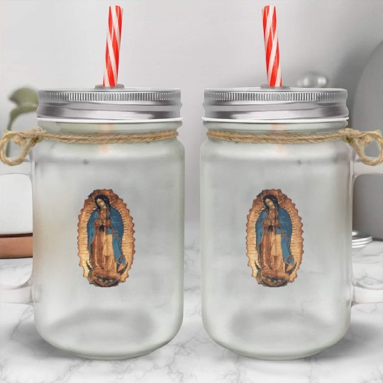 Our Lady Of Guadalupe Catholic Mary Image Mason Jar Cups