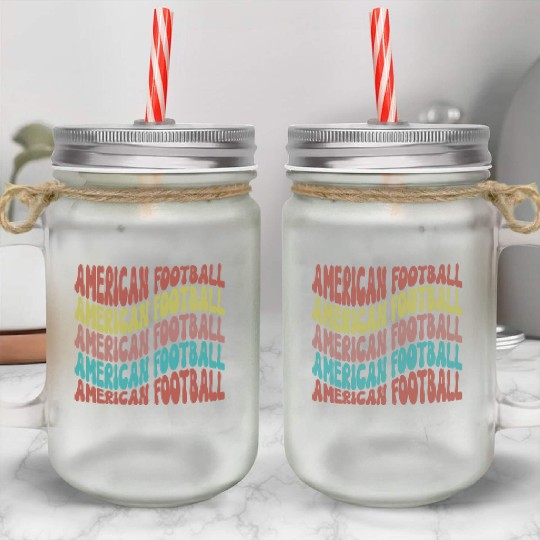 american Football Fan Mason Jar Cups, Cute Game Day Mason Jar Cups