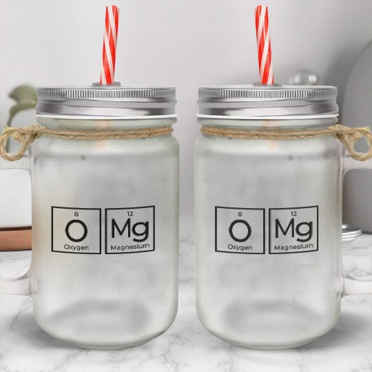 OMG Periodical Table Chemistry Science Geek Gifts Mason Jar Cups
