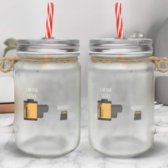 Funny Photography Film Father of SD Card Mason Jar Cups