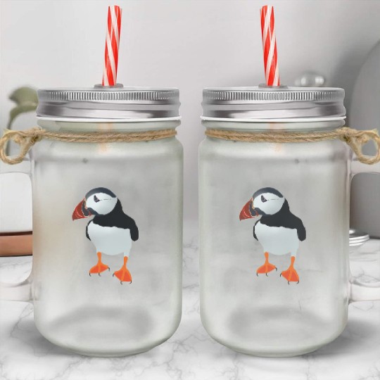 Puffin Mason Jar Cups, Puffin, Puffin Lover,