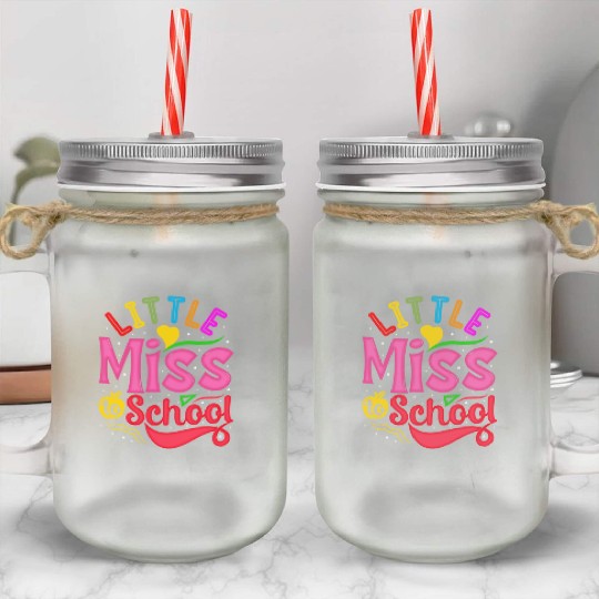 Little Miss Back To School Mason Jar Cups