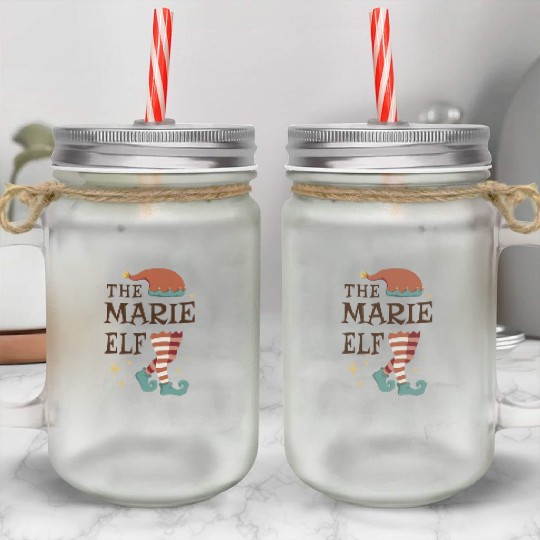 The Marie Elf - Christmas Pajama for Marie Mason Jar Cups