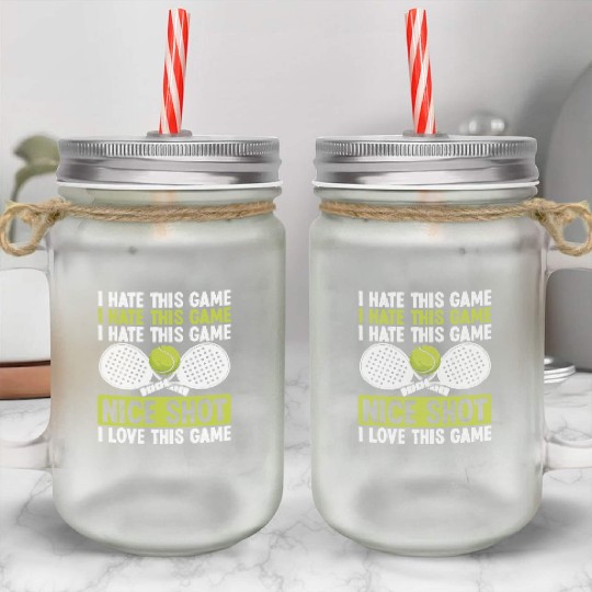 Paddle Tennis Player Match Funny Team Humor Mason Jar Cups