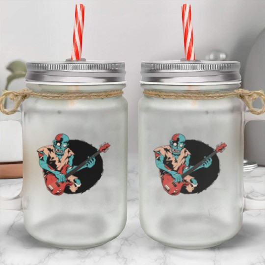 Zombie guitar player bass Zombie guitar player bas Mason Jar Cups