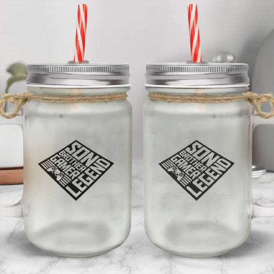 son brother gamer legend Mason Jar Cups