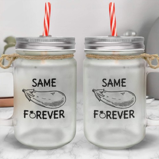 Same Eggplant Forever - Bride Bachelorette Party Mason Jar Cups