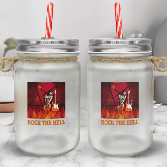 ROCK THE HELL Mason Jar Cups