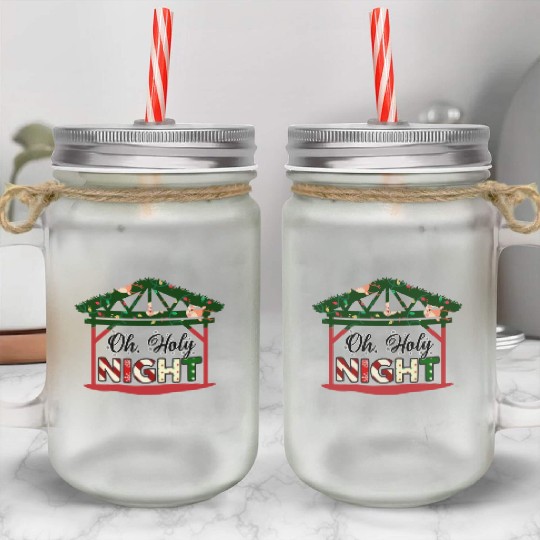 Oh Holy Night Mason Jar Cups