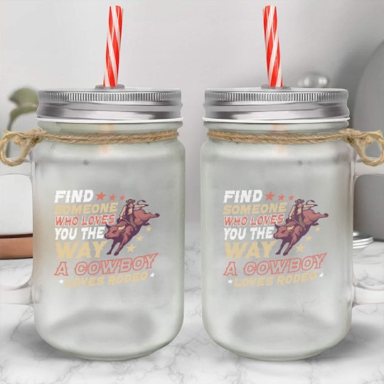 Rodeo Bull Riding Livestock Show Farmer Cattle Mason Jar Cups
