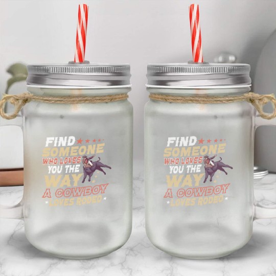 Rodeo Bull Riding Livestock Show Farmer Cattle Mason Jar Cups