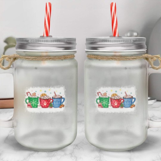 Christmas Hot Chocolate Peppermint Mocha Mason Jar Cups
