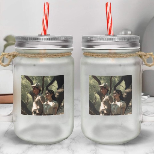 screengrab from a 1920s film scene beautiful Mason Jar Cups