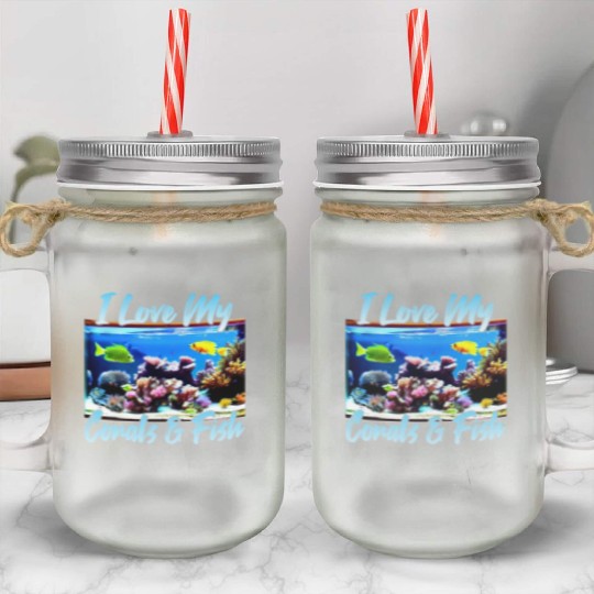 Saltwater aquarium coral fish Mason Jar Cups
