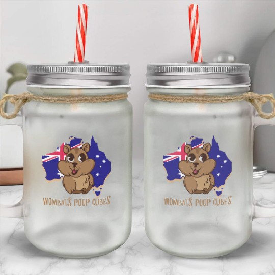 Wombats Poop Cubes For A Wombat Lover Mason Jar Cups