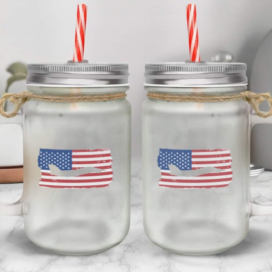 F-14 Tomcat Fighter Jet American Flag F14 Tomcat Mason Jar Cups