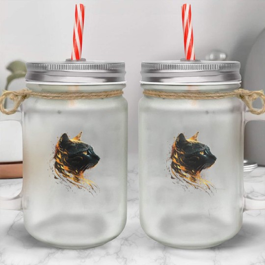 Cat Art Design Cute Cat Mom Meow Paws I Love Cats Mason Jar Cups