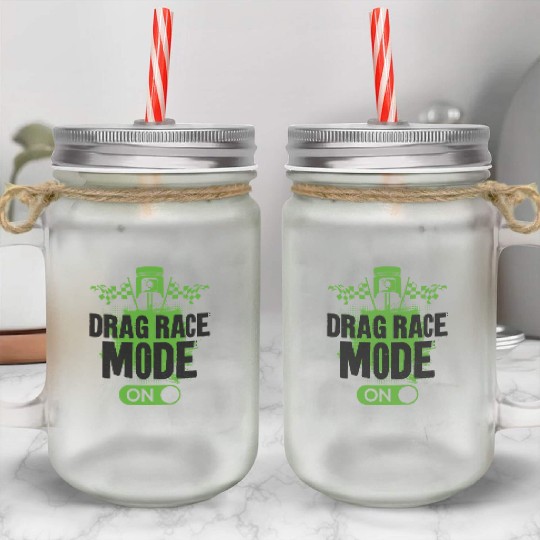 Drag Racing Race Car Drag Race Mason Jar Cups