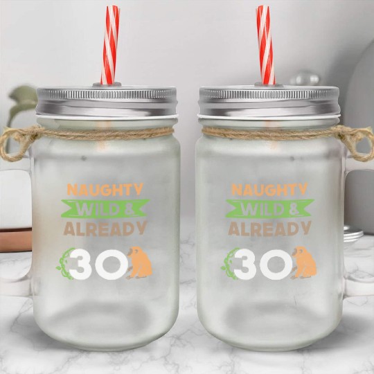 Gift 30 years birthday women Ape Monkey Mason Jar Cups