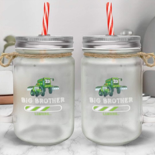 Big brother farmer tractor Mason Jar Cups