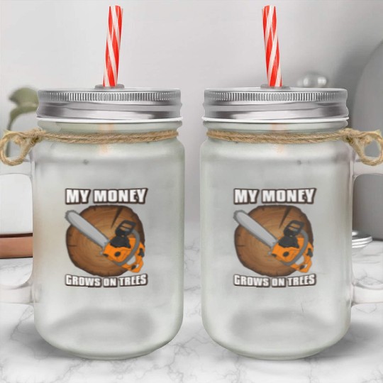 chainsaw Lumberjack Mason Jar Cups