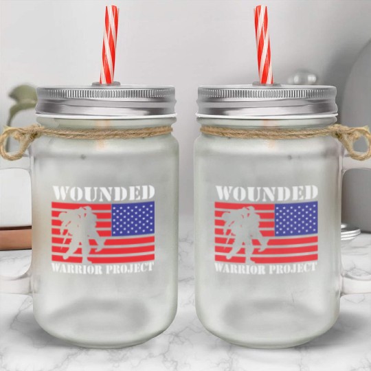 Wounded Warrior Project Us Flag Mason Jar Cups