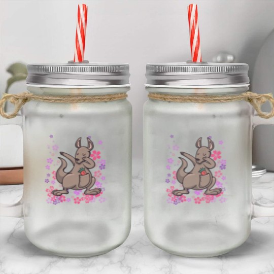 Kangaroo Australia bonded animal girls Mason Jar Cups