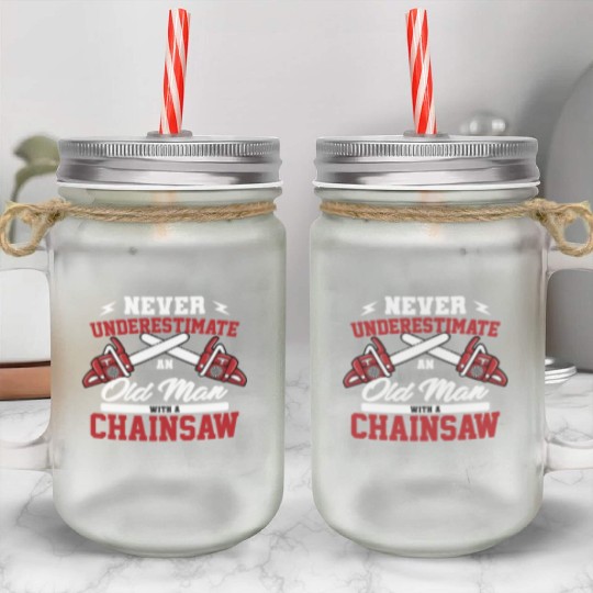 Classic Logger Lumberjack Chainsaw Workers Gifts Mason Jar Cups