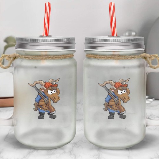 Capricorn hunter / Capricorn with hunting rifle Mason Jar Cups