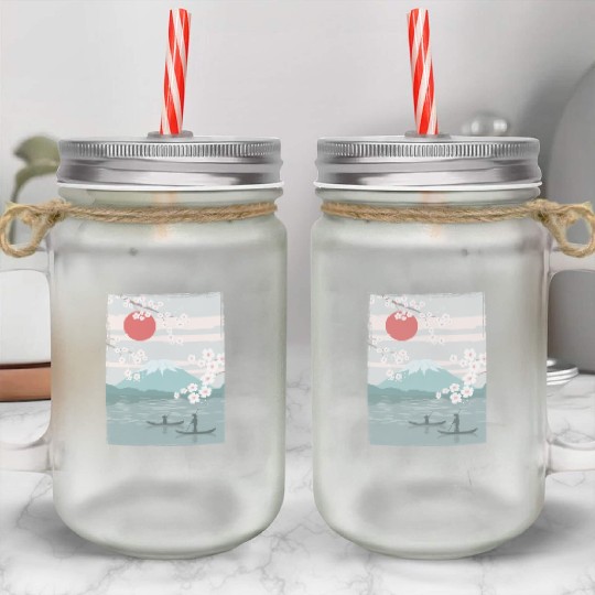 Cherry Blossom Fuji Cherry Tree Japan Mason Jar Cups
