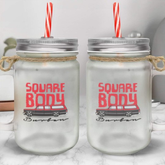 square Cardinal Red Mason Jar Cups