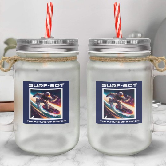 Robot Silver Surfer Mason Jar Cups