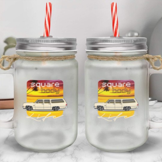 square Santa Fe Tan Mason Jar Cups