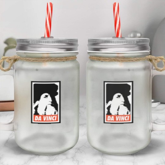 Leonardo Da Vinci Mason Jar Cups