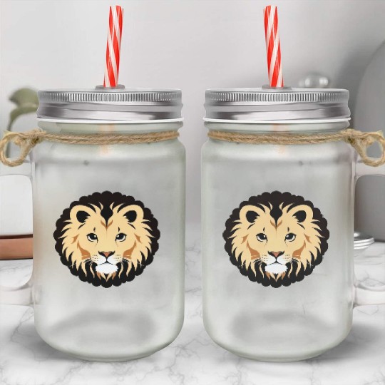 Royal Cartoon Lion - King of the Jungle 7 Mason Jar Cups