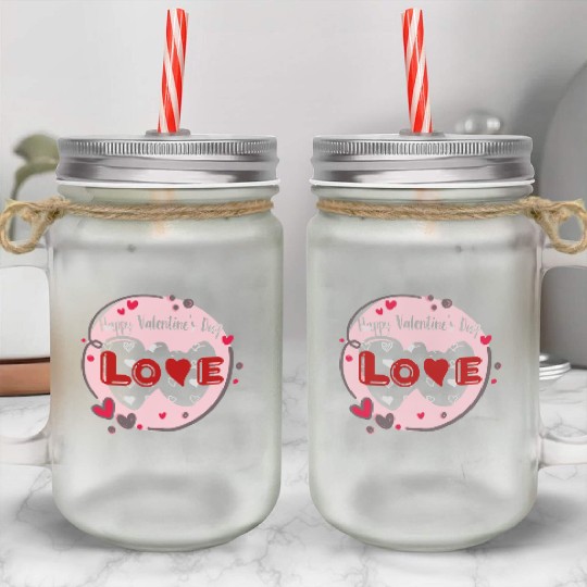 Wearing my heart on my sleeve for Valentine's Day Mason Jar Cups