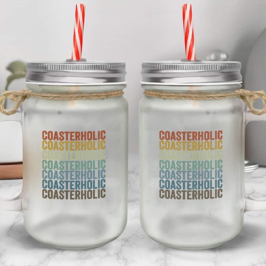 Coasterholic Roller Coaster Lover Mason Jar Cups