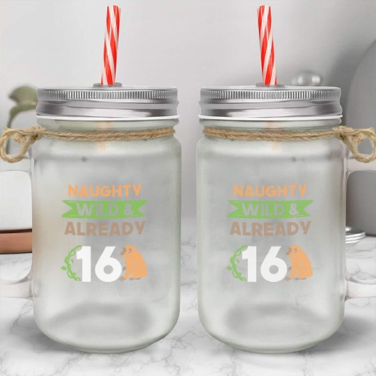 Gift 16 years birthday girl boy Ape Monkey Mason Jar Cups