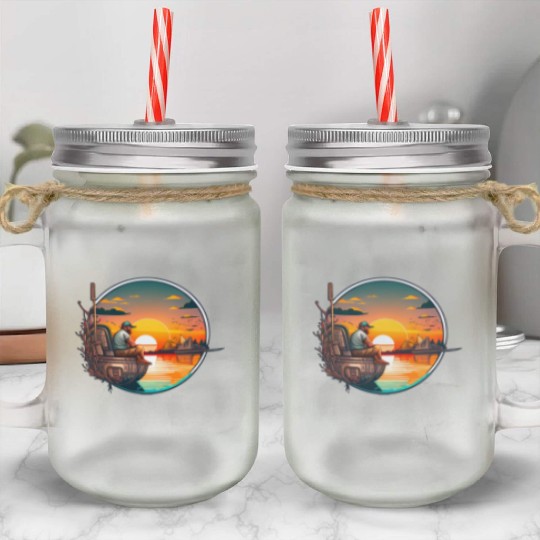 Peaceful Fishing Mason Jar Cups