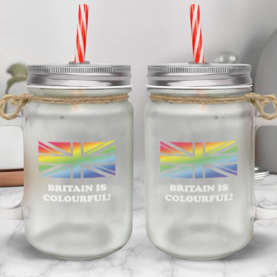 Britain Is Colourful! (Union Jack, United Kingdom) Mason Jar Cups