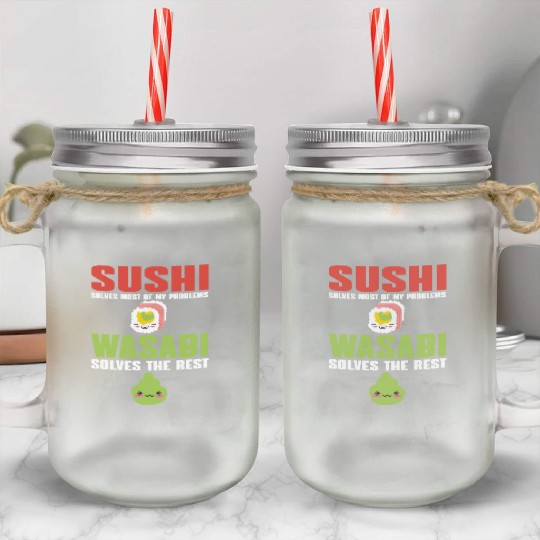 Sushi And Wasabi Mason Jar Cups