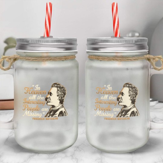 Nietzsche Quote Design for a Philosophy Student Mason Jar Cups