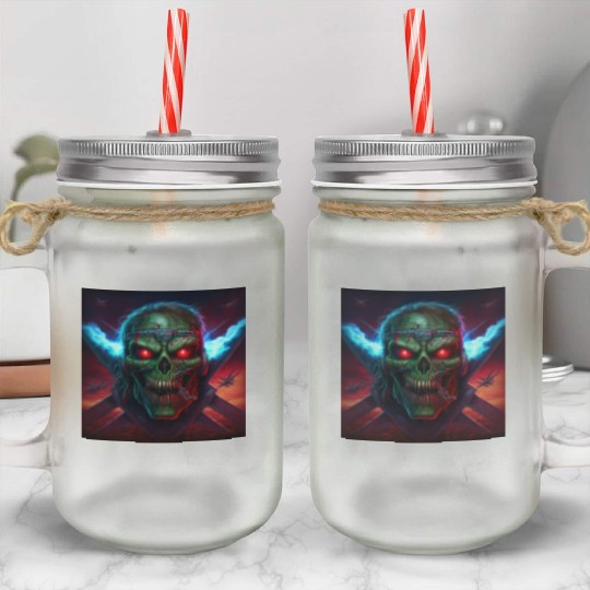ZOMBIE IRON MAIDEN (version 14) Mason Jar Cups