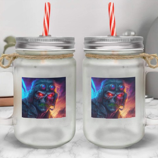ZOMBIE IRON MAIDEN (version 9) Mason Jar Cups
