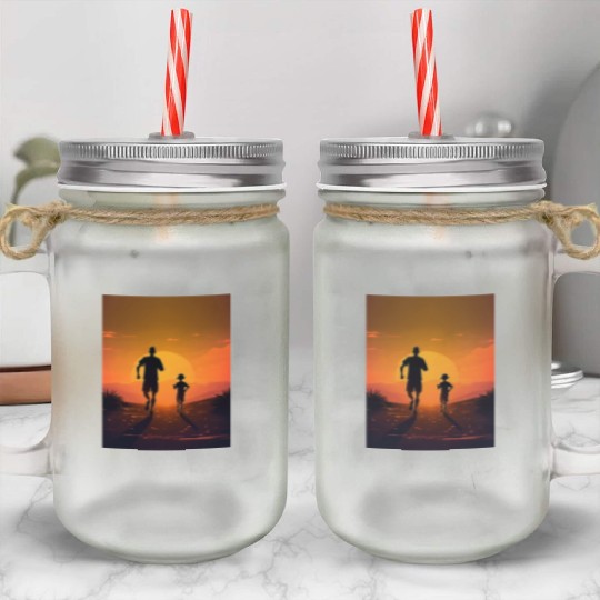 Running Exercise for Fitness Enthusiasts Father Mason Jar Cups
