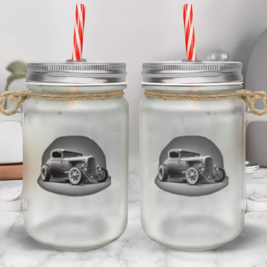 Street Rod Aesthetic Style Vintage Car Hot Rod Mason Jar Cups