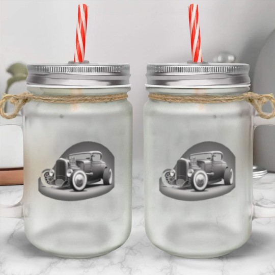 Street Rod Aesthetic Style Vintage Car Hot Rod Mason Jar Cups