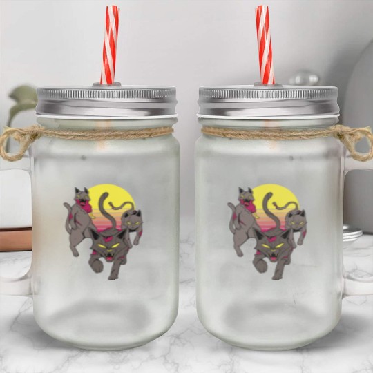 Angry zombie cats Angry zombie cats quote inspirat Mason Jar Cups